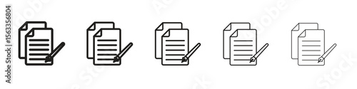 Wills and trusts icon symbol in thin line, Black outline and stroke style