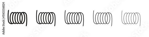 Wire coil icon symbol in thin line, Black outline and stroke style