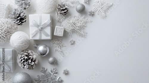 Elegant Silver and White Christmas Decorations