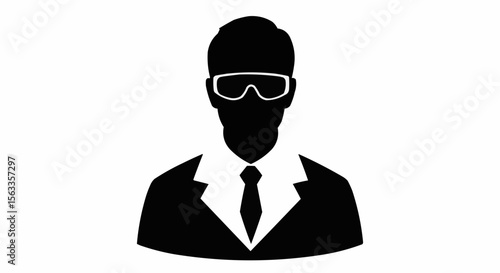 Scientist Silhouette Vector – Researcher, Lab Technician, and Science Professional Illustration

