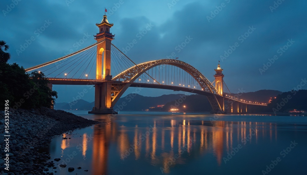 Naklejka premium sydney harbour bridge at sunset