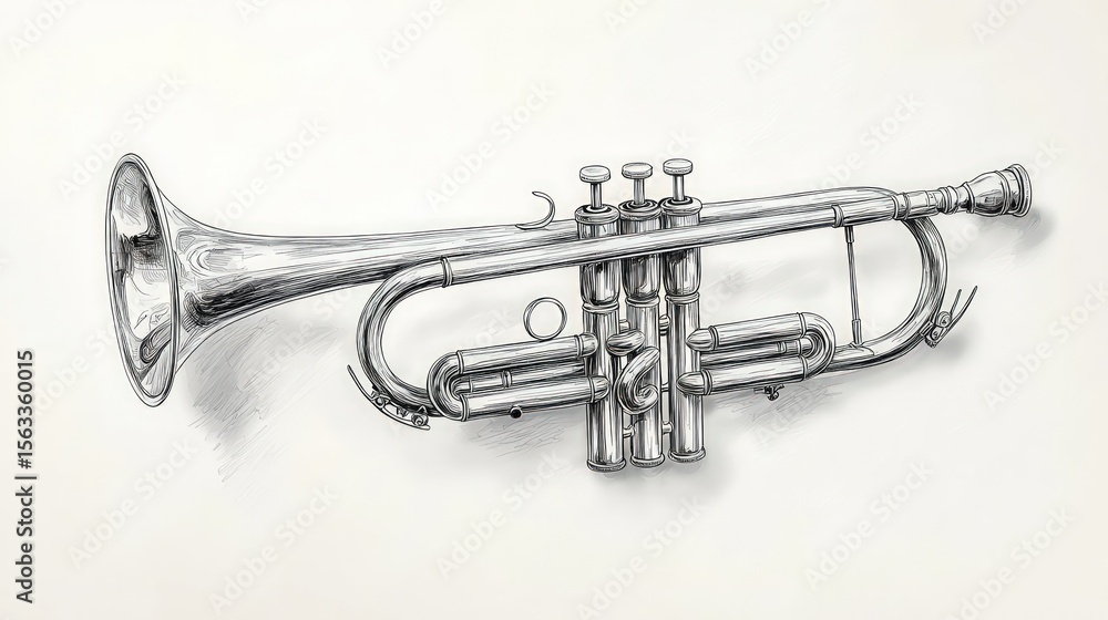 Obraz premium Trumpet drawing