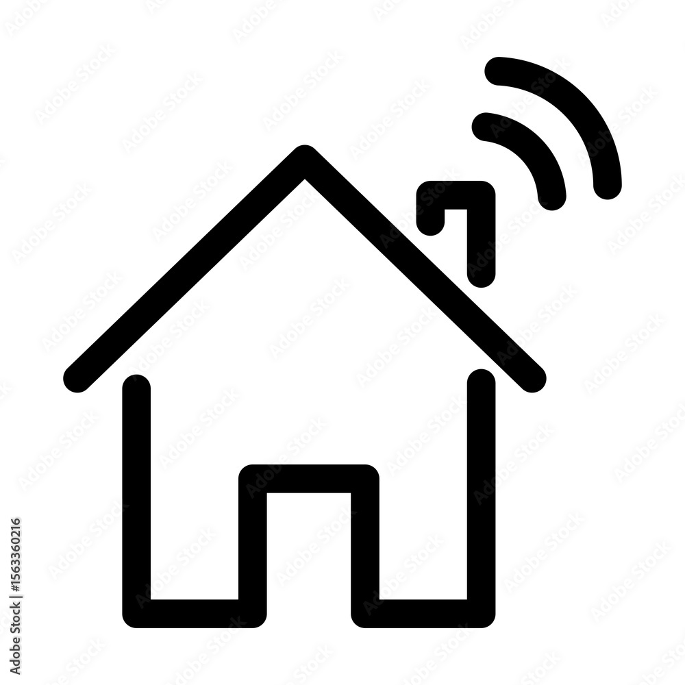 Smart home. Home wifi line icon. Smart home. Home wifi line icon.