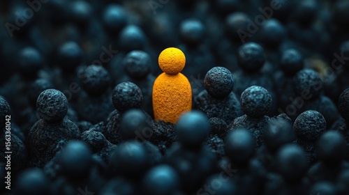 Individual standing out in a crowd