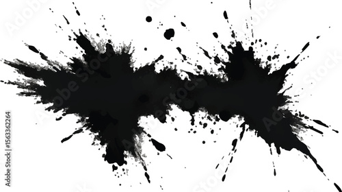 Isolated Vector Ink Splatter and Black Liquid Paint Splat – Grunge Stains and Drips for Urban Graphic Templates and Modern Street Art Design
