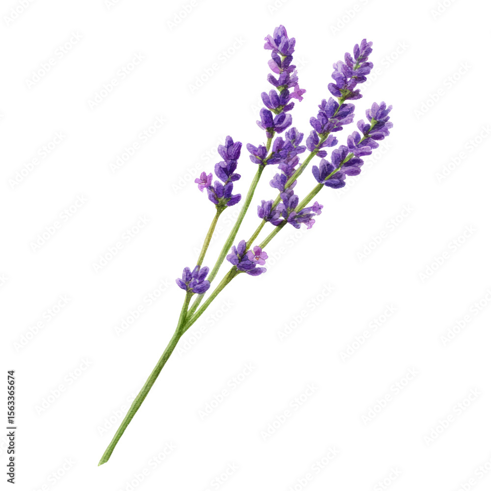 Naklejka premium Isolated Lavender Flower on Transparent Background