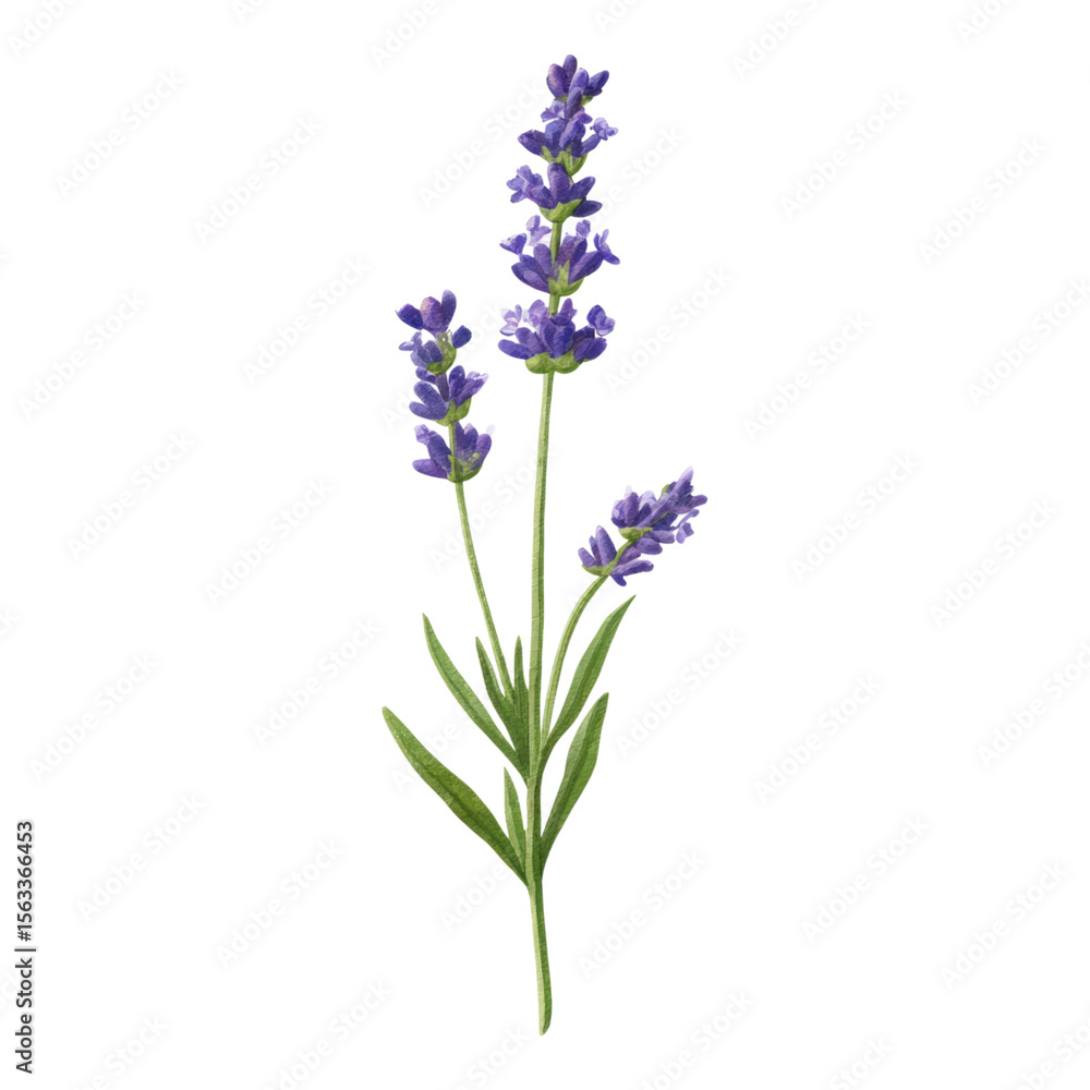 Fototapeta premium Isolated Lavender Flower on Transparent Background