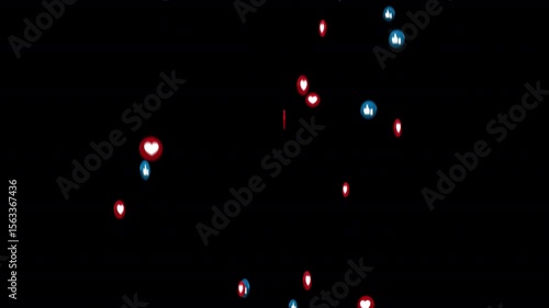 Social Media Love Reaction: Seamless Heart Motion Graphic Loop