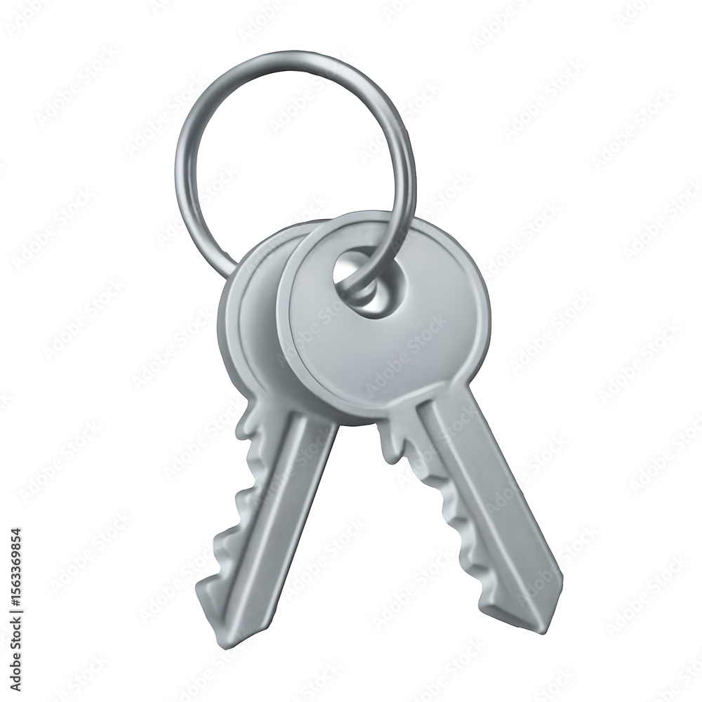 Silver key pair, security concept, isolated on black, access illustration Silver key pair, security concept, isolated on black, access illustration