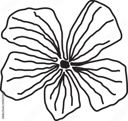 Minimal Hand Drawn Flower Line Art – Simple Floral Icon Illustration