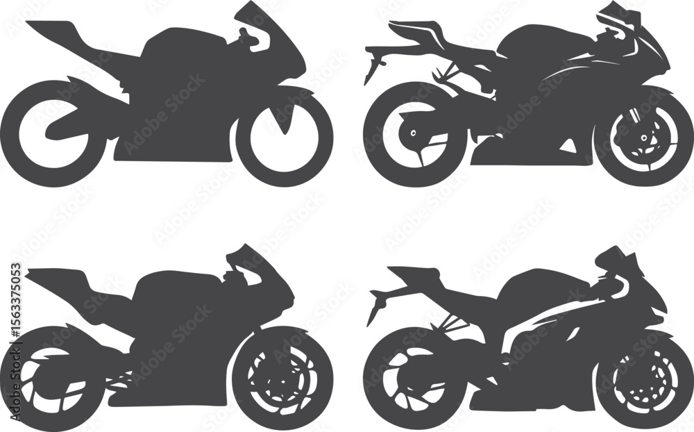 Obraz premium silhouettes of motorcycle