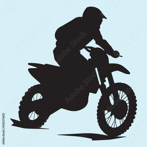 Motocross Biker Silhouette ,Extreme Sport