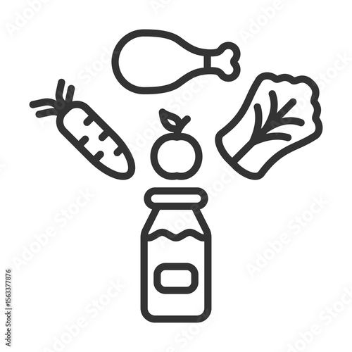 Nutrient Icon Outline Style. Vector Illustration Design