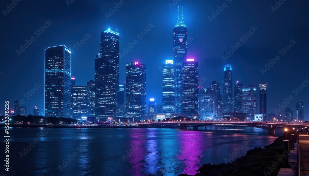 Fototapeta premium singapore city skyline at night