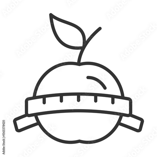 Diet Icon Outline Style. Vector Illustration Design