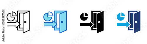 Market Entry icon Multi Style Vector Illustration
