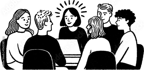 Remote worker joining virtual team in collaborative sketch art