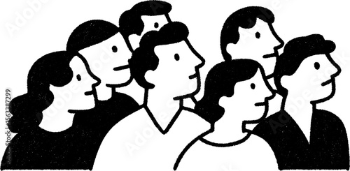 Beginner investing seminar sketch with attentive audience for educational design