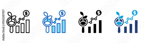 Investment Growth icon Multi Style Vector Illustration