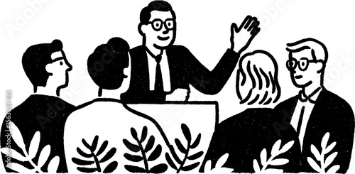 Entrepreneurial concept: startup founder pitching to investors for business growth