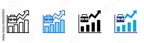 Business Growth icon Multi Style Vector Illustration