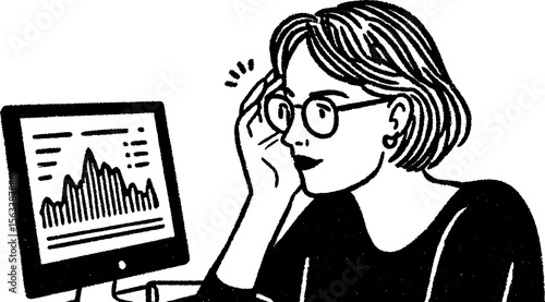 Trader analyzing market volatility with graph monitor for financial strategy