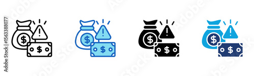 Financial Risk icon Multi Style Vector Illustration
