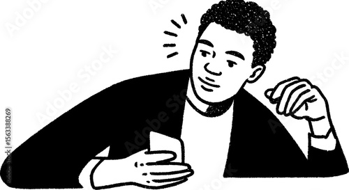 Young investor analyzing portfolio performance with a thoughtful expression