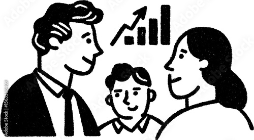 Business presentation concept with analyst discussing yearly earnings growth