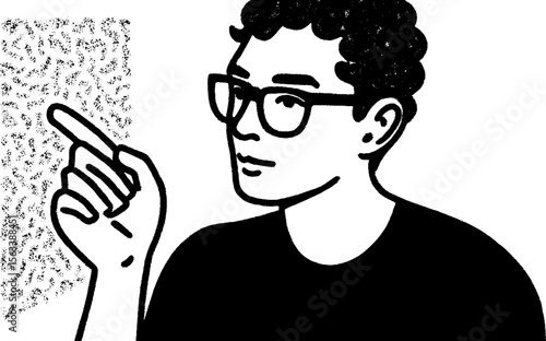 Animator analyzing frame by frame sketch for creative concept development