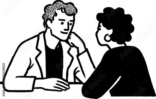 Hr manager discussing employee benefits in a professional meeting sketch