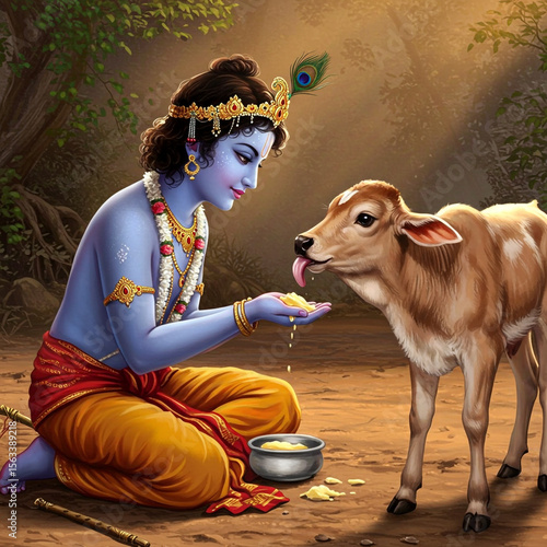 Lord Krishna with His Belov...