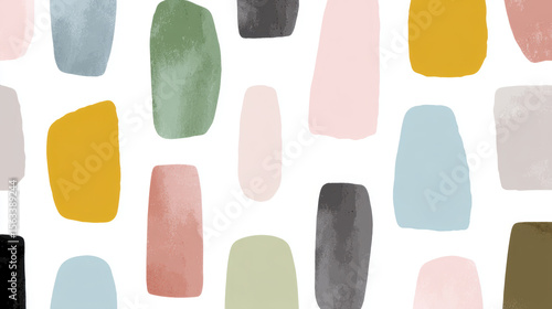 Artistic abstract pattern background with modern stamp and cutout shape design creating serene feeling