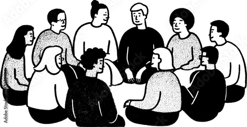 Collaborative brainstorming with diverse coworkers at round table