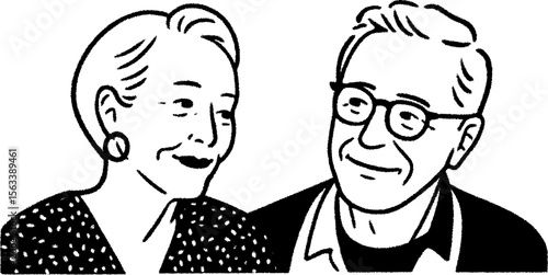 Heartwarming portrait of elderly friends sharing a joyful moment