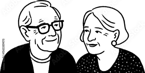 Heartwarming moment of elderly friends sharing a smile together