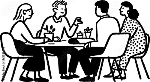 Creative team discussing project model at design meeting