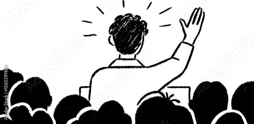 Public speaking practice with engaged audience for communication skills