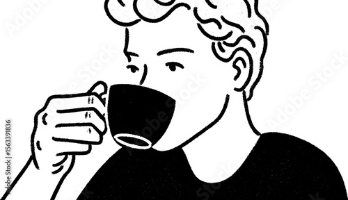 Observing market trends while sipping coffee for financial inspiration and planning