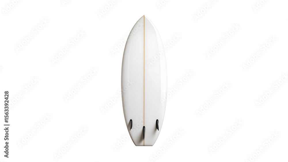 Classic white surfboard isolated on transparent background, perfect for summer and water sports concepts Classic white surfboard isolated on transparent background, perfect for summer and water sports concepts
