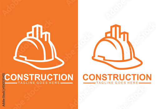 Creative Construction Helmet Logo Design | Building Company Branding Icon