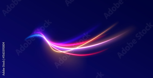 PNG vector glowing power curving twisting line illustration space black bright colourful background speed modernity neon wave fast moving dynamic art energy pattern texture hue design

