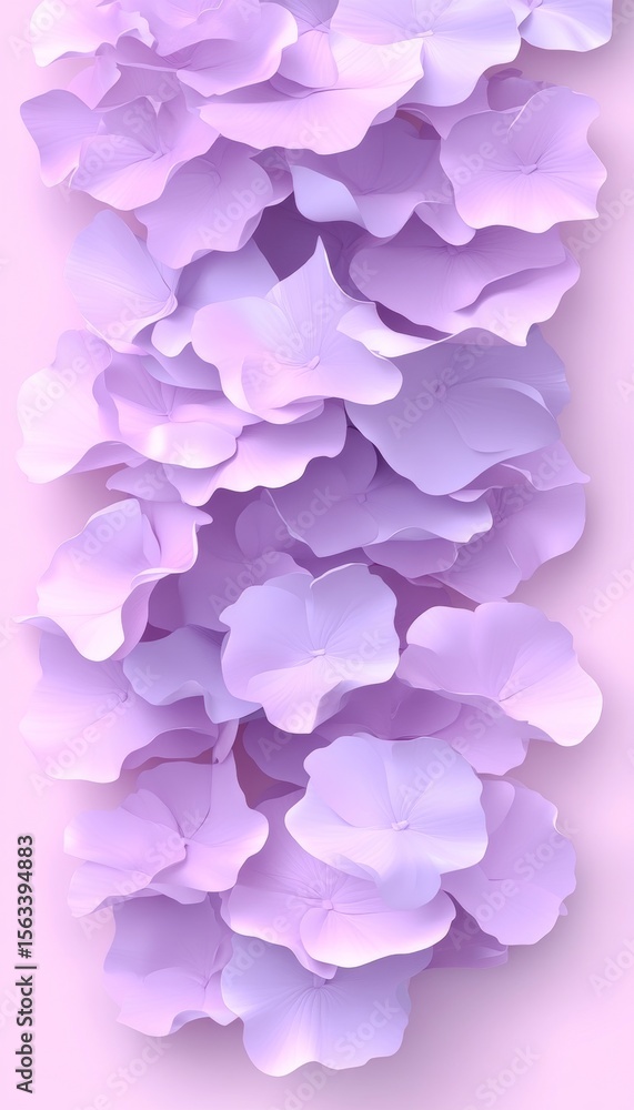 Fototapeta premium Gentle Lavender Monochrome Petals Background, Delicate Beauty Wallpaper for Spring Banner Design