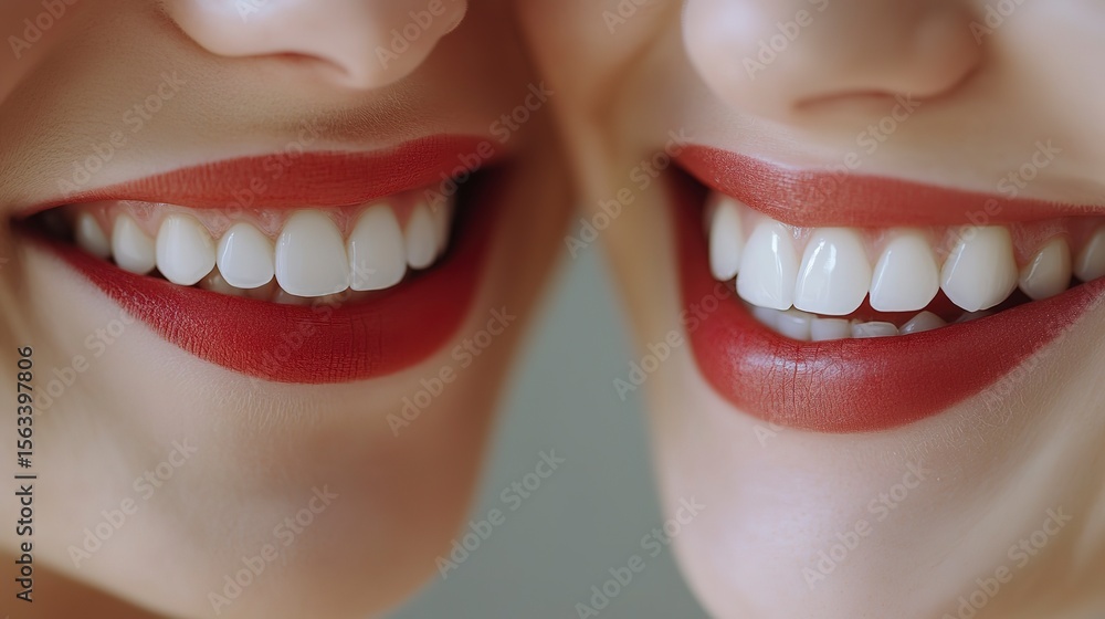 Fototapeta premium Comparison of gingivitis and healthy gums highlighting differences in oral health and appearance