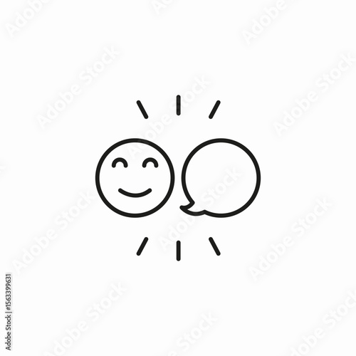happy chat interaction icon sign vector