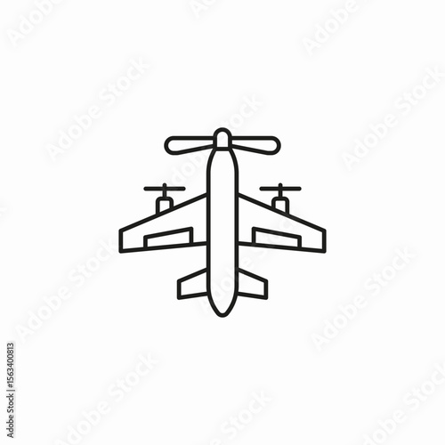 propeller plane aircraft icon sign vector