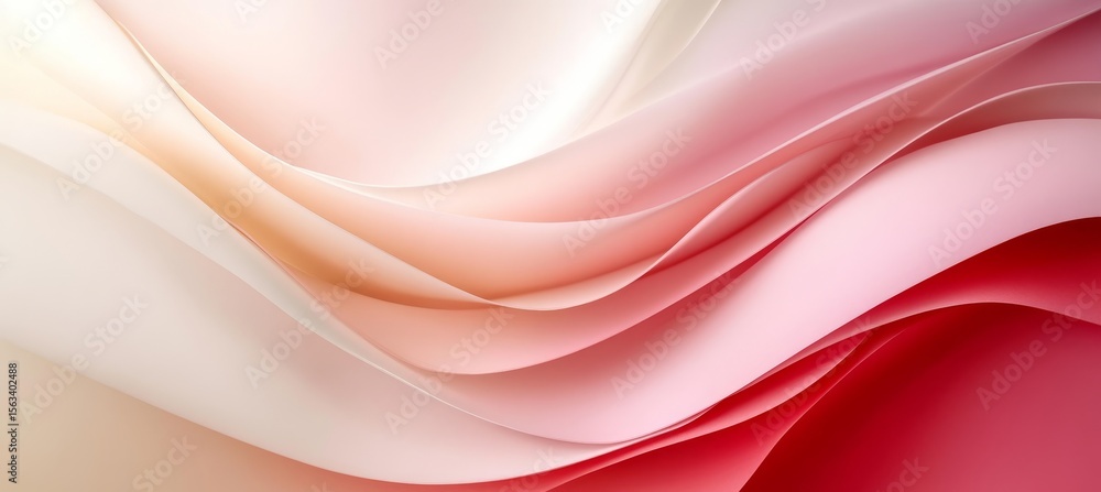 Obraz premium A Dynamic Composition of Layered Red Paper Folds Creating Warm Waves and Soft Gradient Elegance