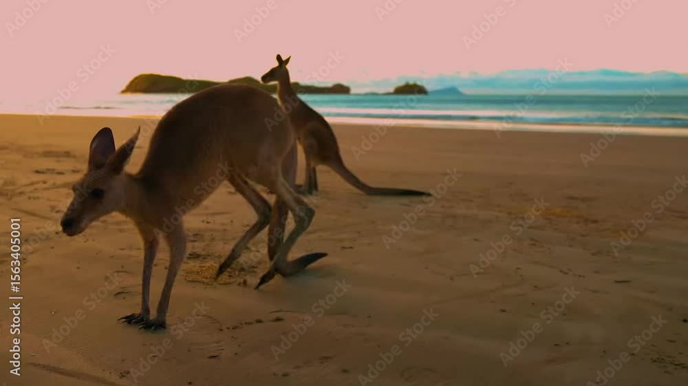 Kangaroo Standing Alert in Sunlight Kangaroo Standing Alert in Sunlight