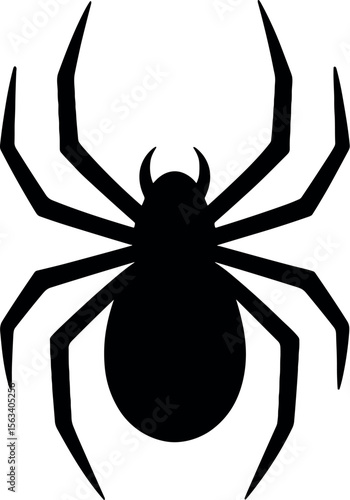 Spider vector black silhouette print design