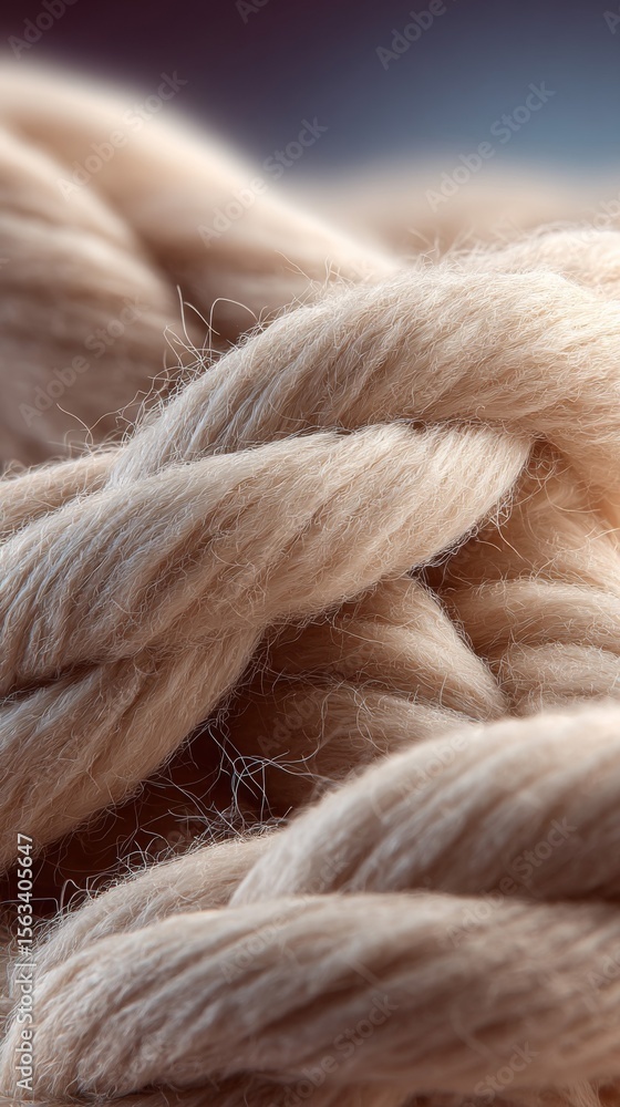 Fototapeta premium Beige Twisted Rope Abstract Texture